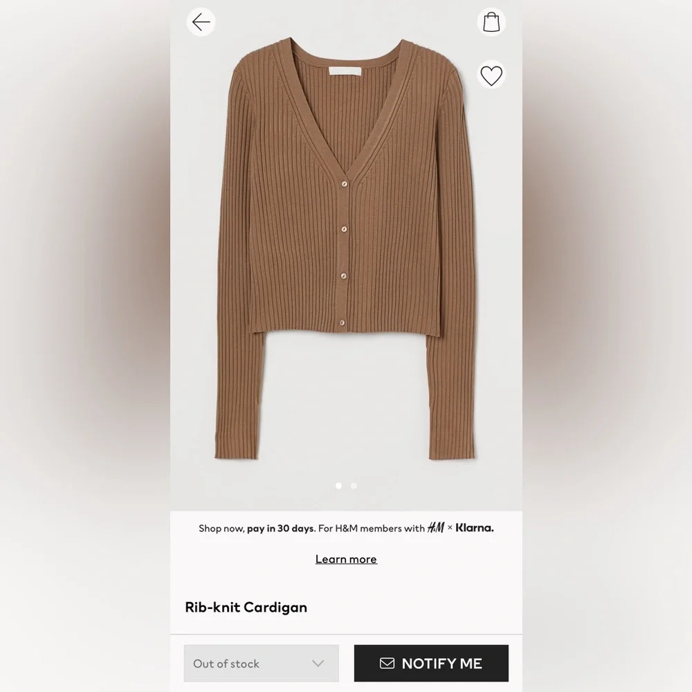 H&M Rib Knit Cardigan Sweater - Picture 3 of 3